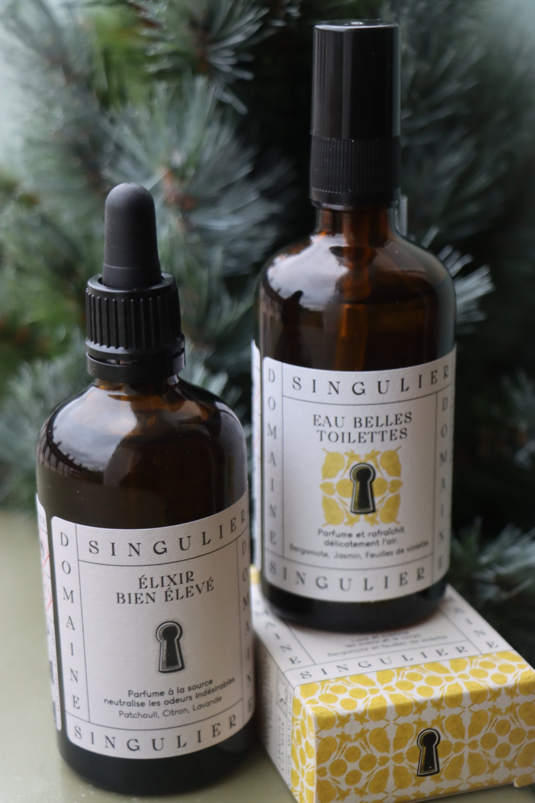 le nécessaire parfait pour la maison avec Eau Belles Toilettes bergamote, Savon de Belle Façon bergamote et  l'Elixir Bien Elevé de Domaine Singulier 
